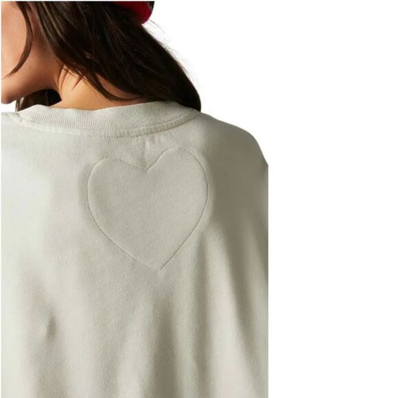 FREE PEOPLE Eleanor Tunic Sweatshirt Mini Dress Size S Oversized Ivory NEW - Picture 6 of 13